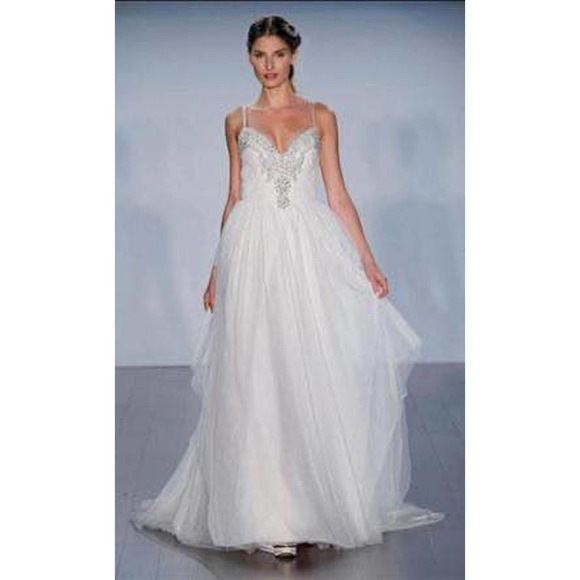 Alvina Valenta Blush Pink Tulle Wedding Dress size 10 Orig.$3800 - Picture 9 of 10